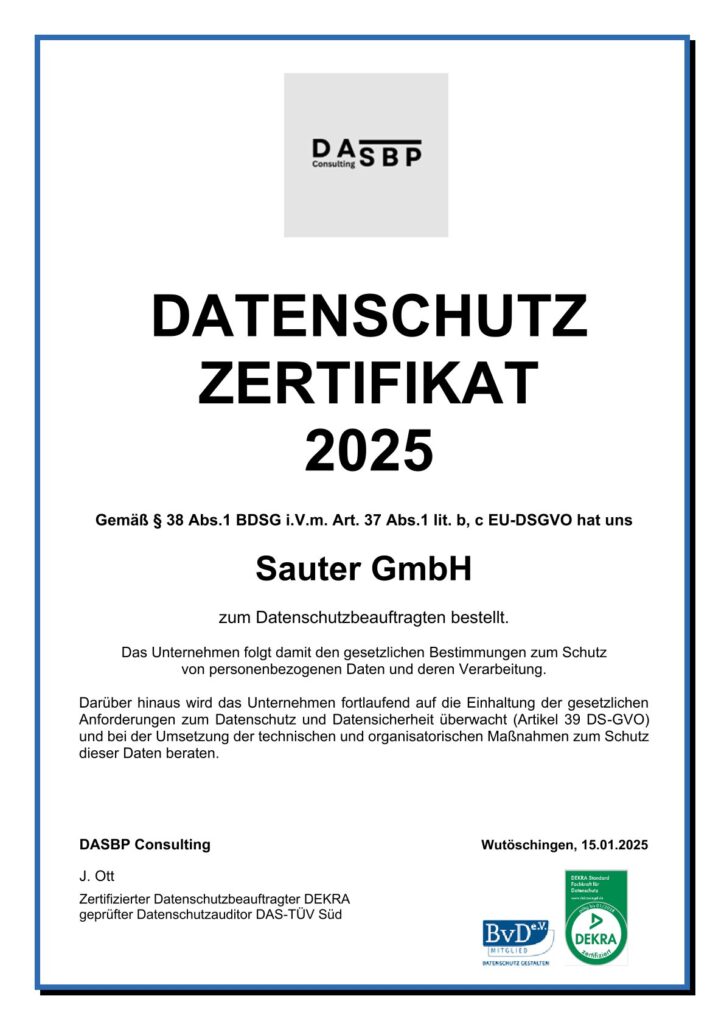 Datenschutzzertifikat 2025 Deutsch