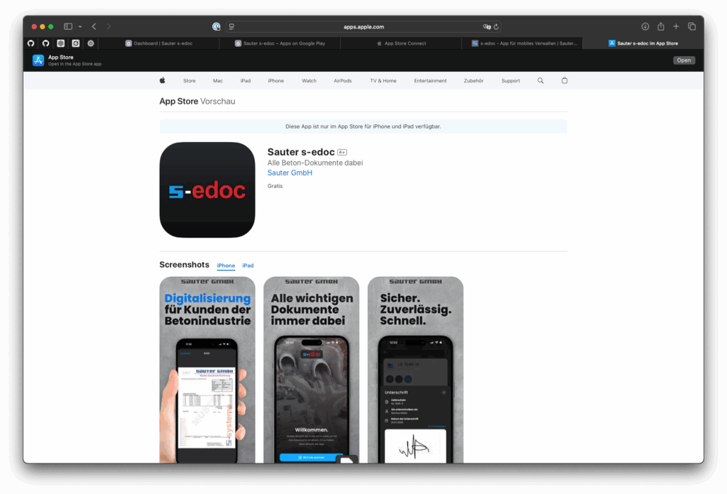 s-edoc Apple AppStore