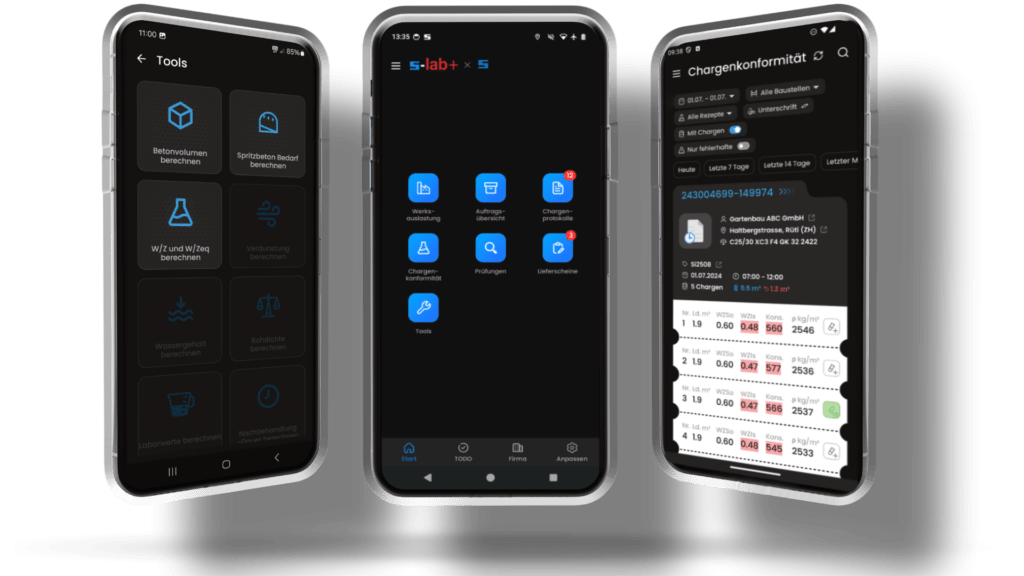 s-lab+App für das Betonlabor