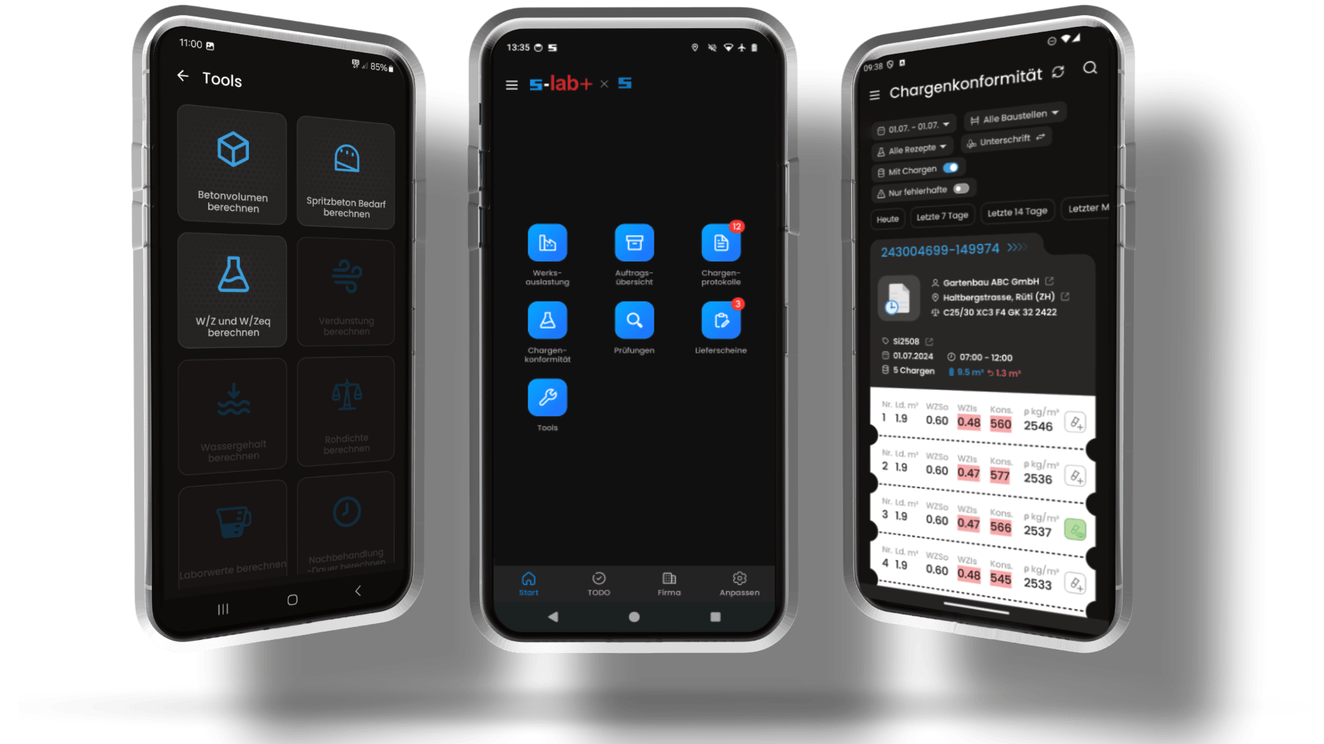 s-lab+App für das Betonlabor
